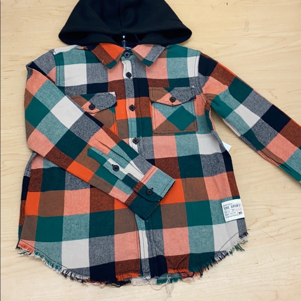 Hooded Plaid Top